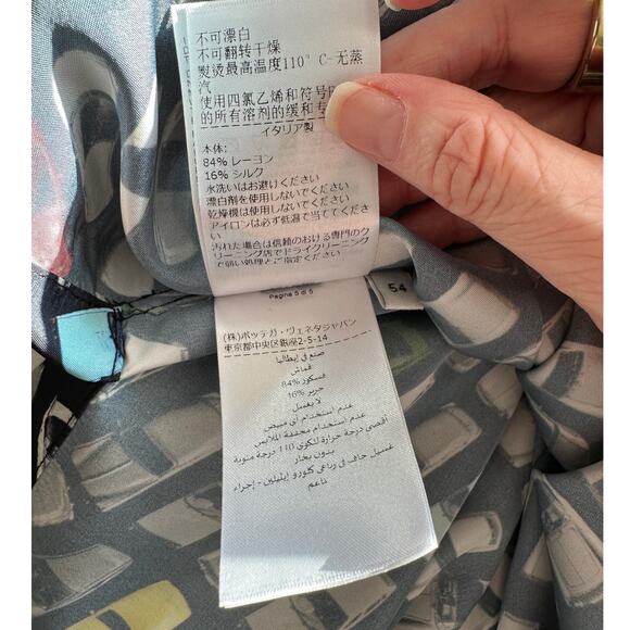 Bottega Veneta Black Car Print Long Sleeve Button Shirt Tunic 54 / L - Picture 12 of 14